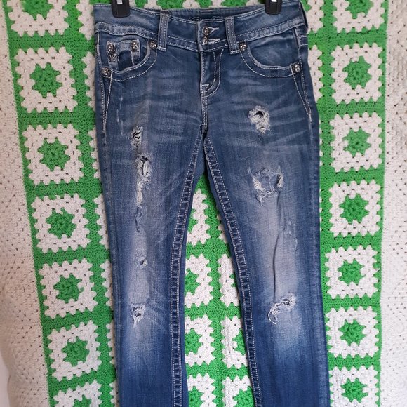 Miss Me Straight Leg Embellished Jeans - Picture 2 of 9